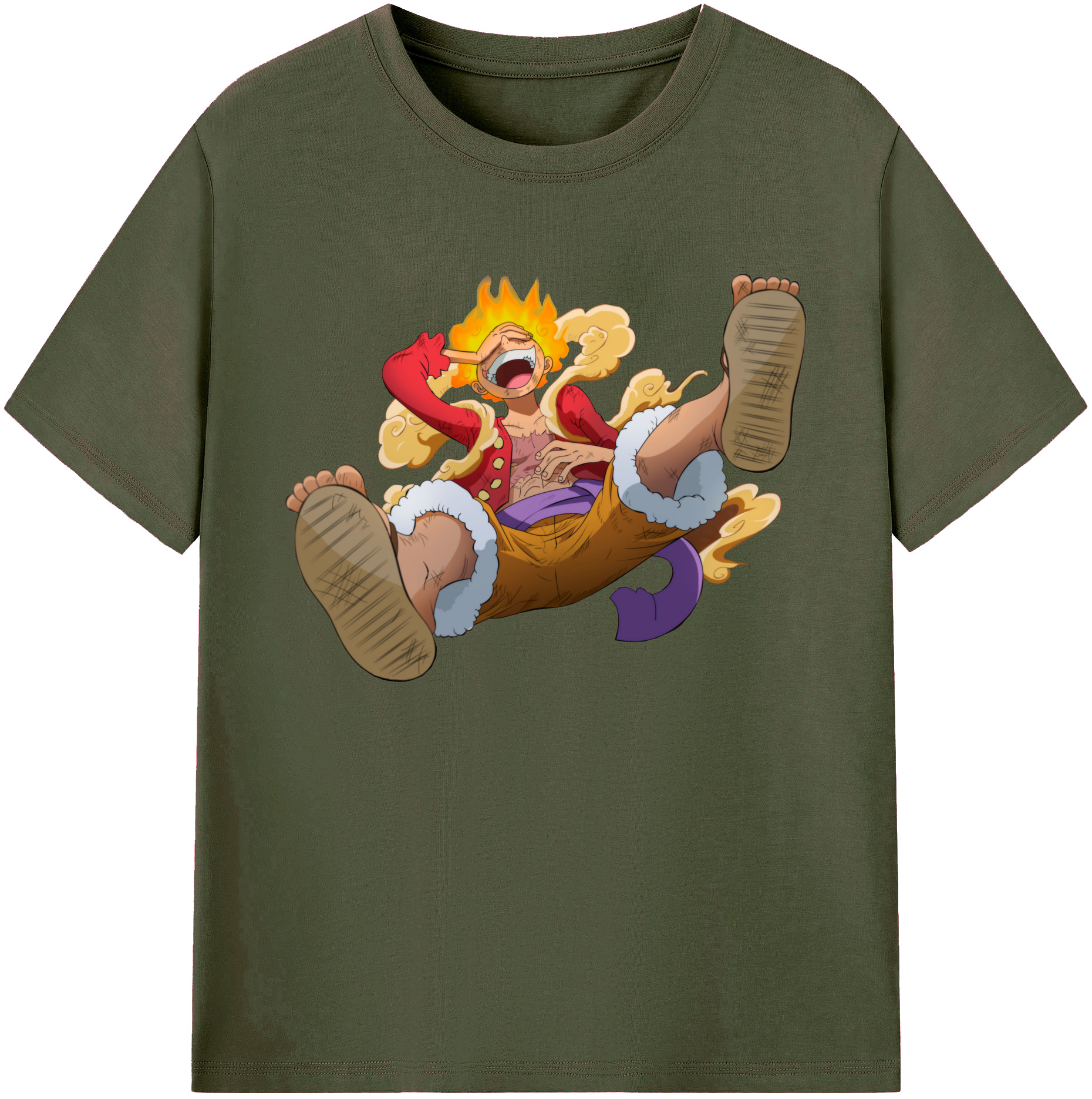 ワンピース モンキー・D・ルフィ ONE PIECE Monkey D. Luffy 綿100％ メンズ半袖Tシャツ｜肌触りやわらか＆通気性